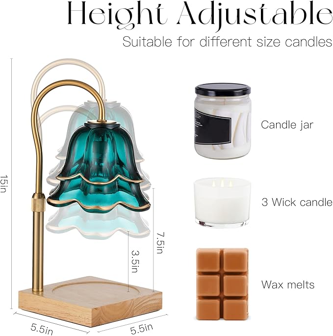 Flower Candle Warmer Lamp, with 2 Bulbs, 100g Scented Candle